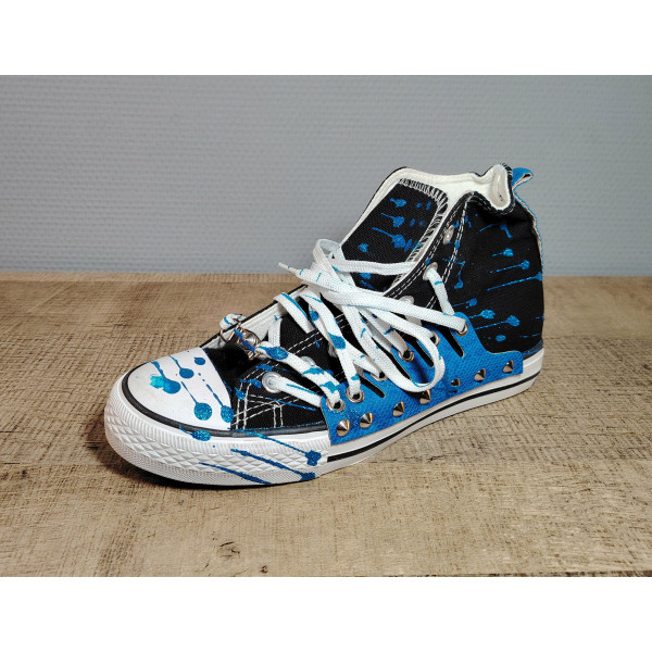 Baskets Street Art – Sneakers Urbaines Bleu ou Noir