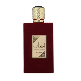 bouteille de parfum en velour rouge