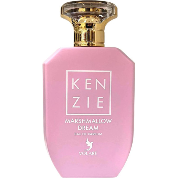 Bouteille de parfum rose avec bouchon doré