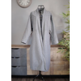Abrigo largo de capa para mujer – talla única, gris o negro atemporal