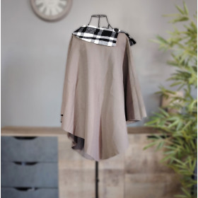 Cape femme bicolore noir/blanc ou marron Italia Mode – Style chic facile