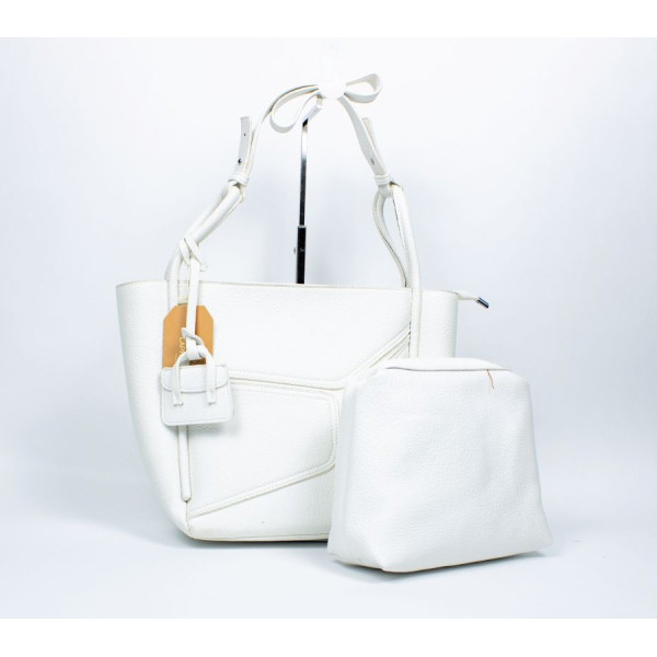 Duo di borsa bianca Laphrodite e pochette – Accessorio di moda femminile