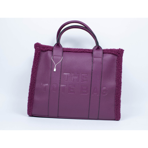 Elegante borsa a mano rettangolare viola
