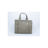 Borsa shopping in tessuto taupe con effetto testurizzato
