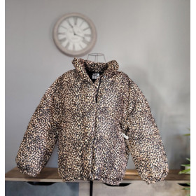 Leopard-print puffer jacket