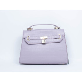 Lila Handtasche mit goldener Beschläge