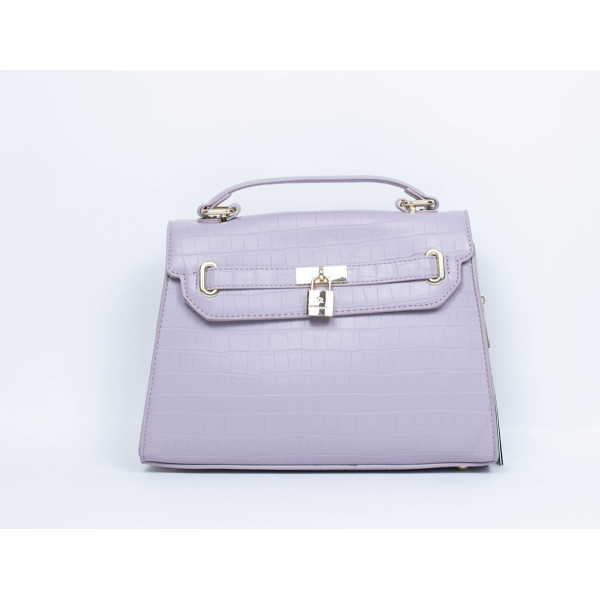 Sac à main violet avec quincaillerie dorée