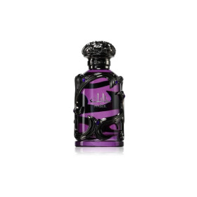 Bottiglia di profumo viola con fascia metallica