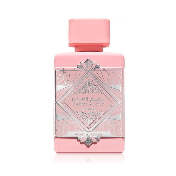 flacone di profumo rosa cipria
