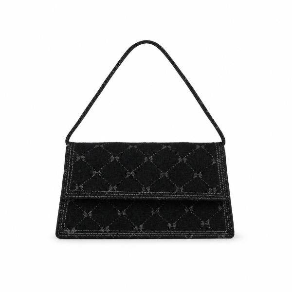 Pochette Noire à Motifs Losanges - Élégance BESTINI