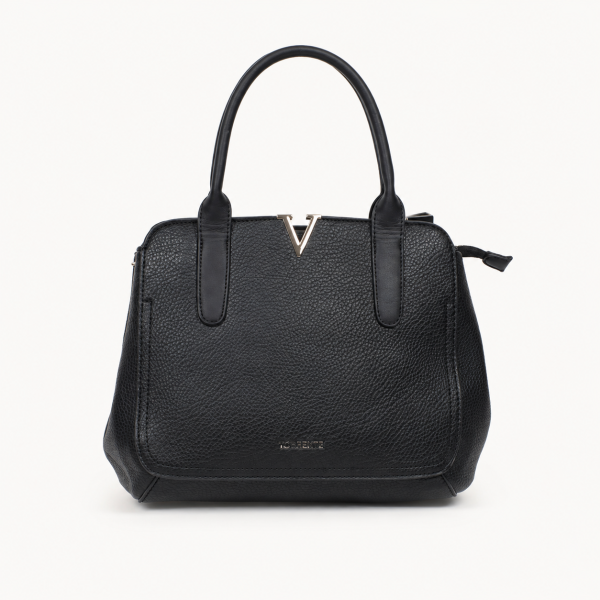 Schwarze Ilario-Handtasche aus pflanzlichem Leder – Torrente