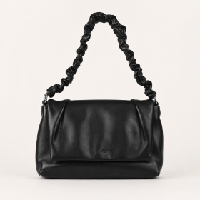 Schwarze Clutch mit gerafftem Griff – Laphrodite