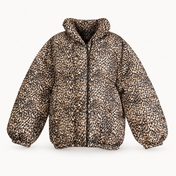 Chaqueta de pluma de mujer 2XL con estampado de leopardo | Urban Elegance