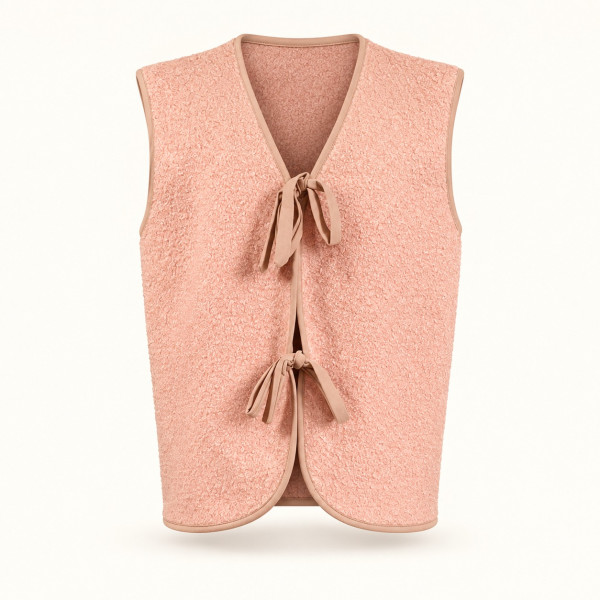 Gilet sans manche femme à nouer – Style cosy & urbain