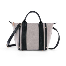 Arielle Tote Bag in Linen and Black — Mac Alyster