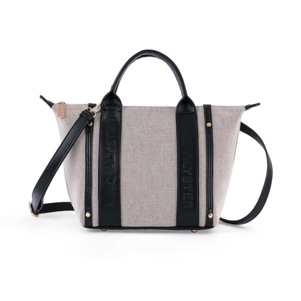 Sac cabas Arielle lin et noir — Mac Alyster