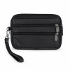 Pochette noire à double zip avec dragonne - Sevona