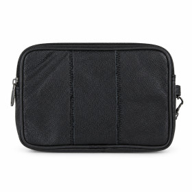 Pochette noire à double zip avec dragonne - Sevona
