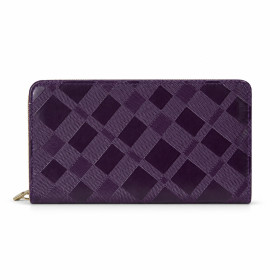 Purple zippered wallet with braided pattern - Sevona