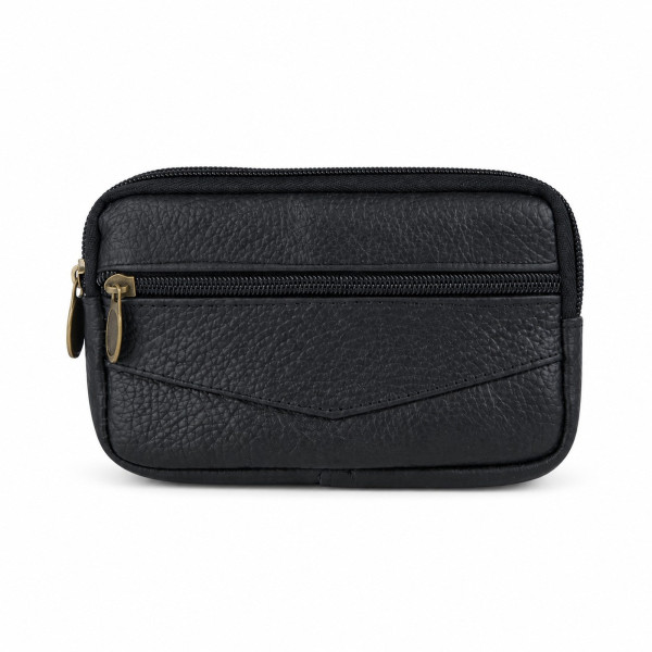 Pequeña bolsa negra con cremallera — Sevona