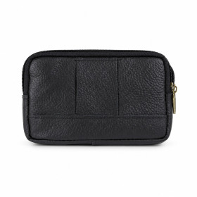 Petite pochette noire zippée — Sevona