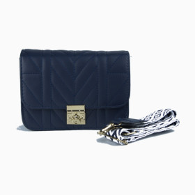 Borsa tracollo trapuntata blu navy - Sevona