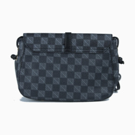 Grey and black checked crossbody bag - Sevona