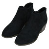 Suede Low Ankle Boots with Small Heels Black - HUY323