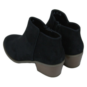 Bottines basse daim petits talons noir - HUY323