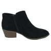 Wildleder-Low-Ankle-Stiefel mit kleinen Absätzen Schwarz – HUY323