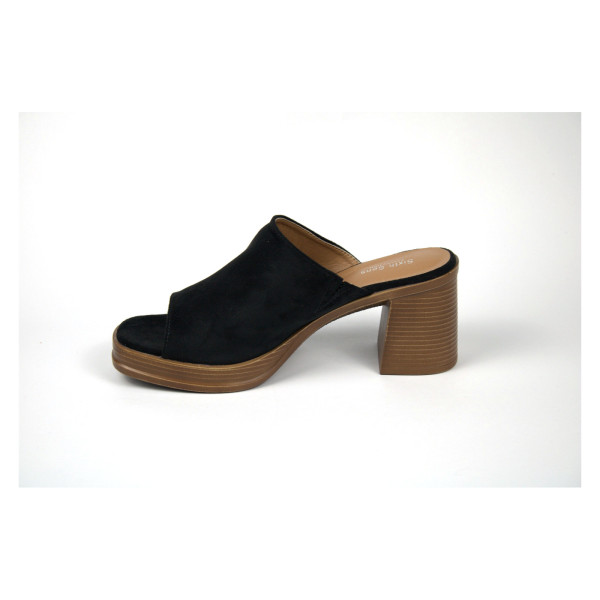 Schwarze High Heel-Keilsandalen — Sechste Sens