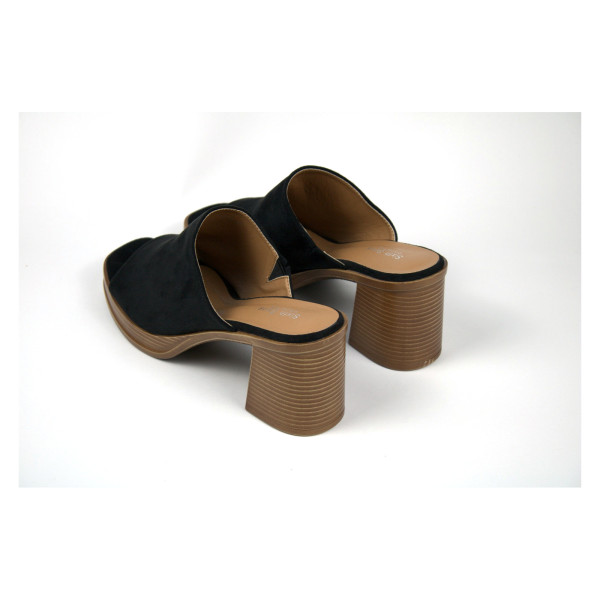 Mules noires à talon bloc Sixth Sens femme 40