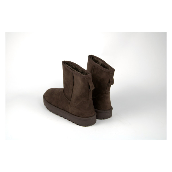 Braune, gefütterte Frauen-Knöchelstiefel