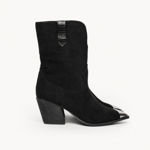 Sandra Schwarze Wildlederstiefel – The Drop