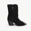 Sandra Schwarze Wildlederstiefel – The Drop