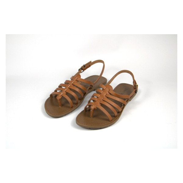 Shirley camel flat sandals — Chattawak