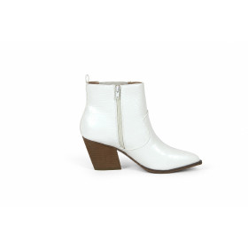 Botas Sia en cuero blanco roto — The Drop
