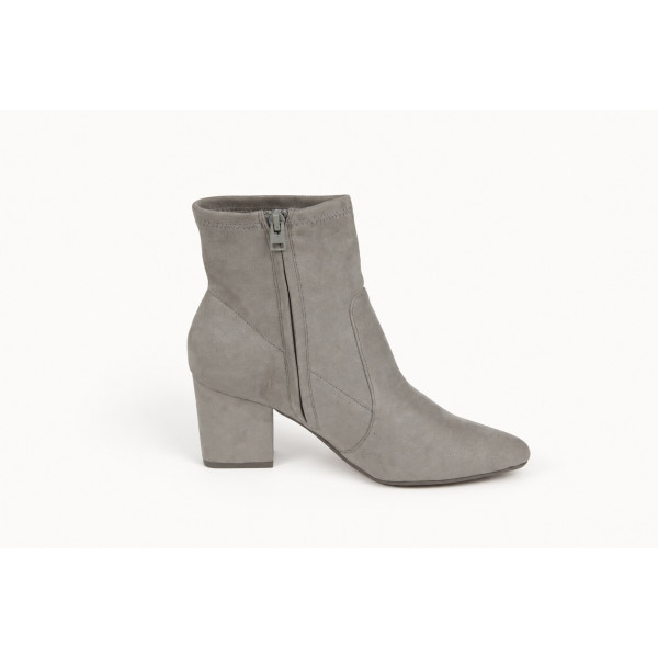 Gray Suede Heeled Fitted Boots — Amazon Essentials