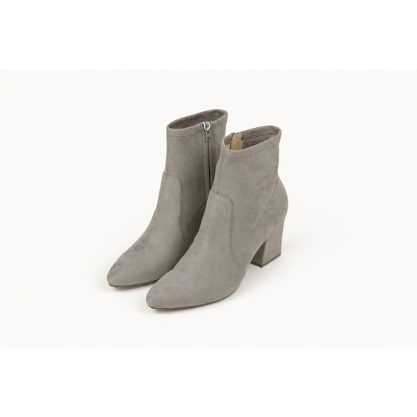 Botas ajustadas de ante gris con tacón — Amazon Essentials