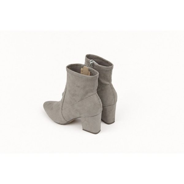Gray Suede Heeled Fitted Boots — Amazon Essentials