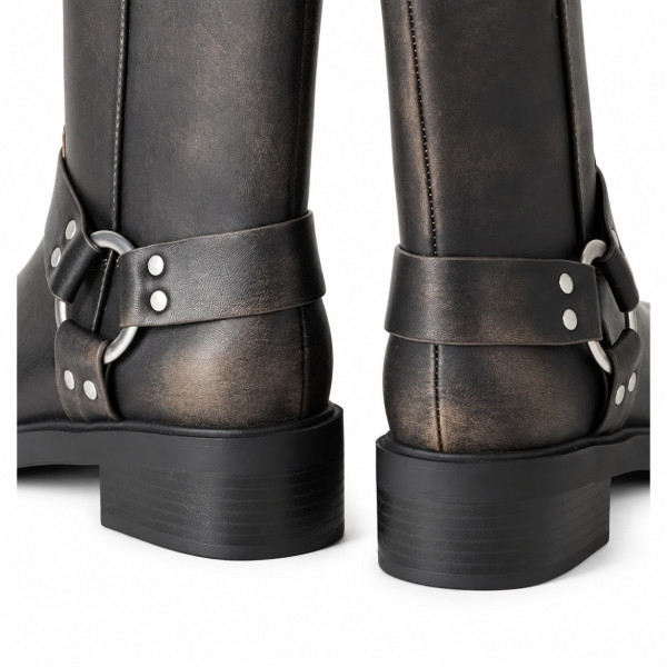 Bottes motardes Lilith noires femme — The Drop