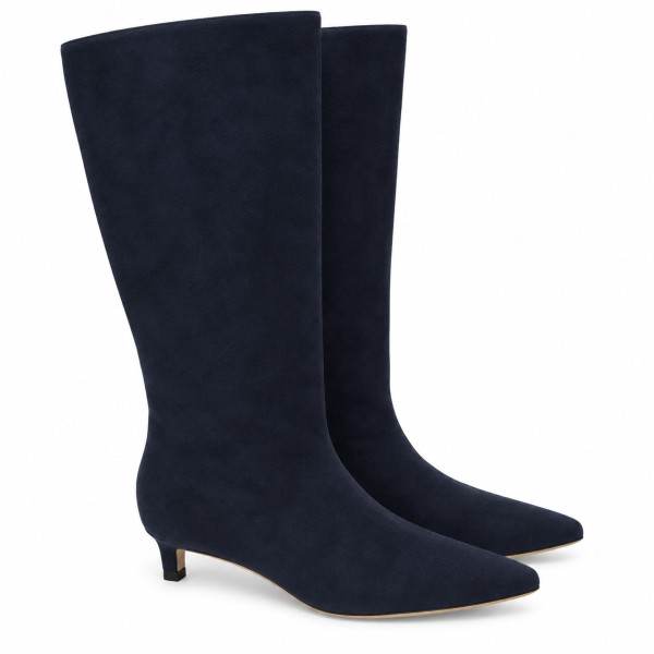 Serena Blue Suede Boots — The Drop