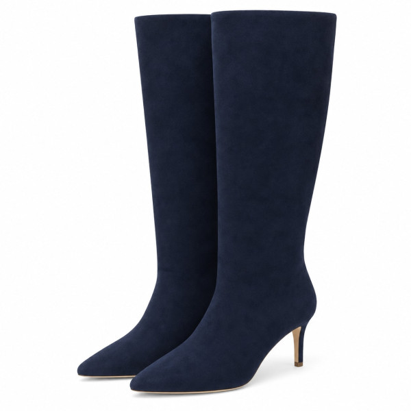 Botas de ante azul Serena — The Drop