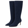 Serena Blue Wildleder Boots – The Drop