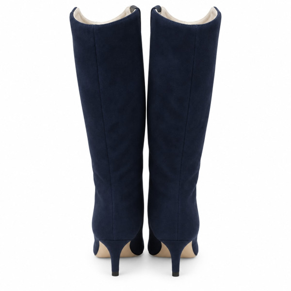 Serena Blue Suede Boots — The Drop