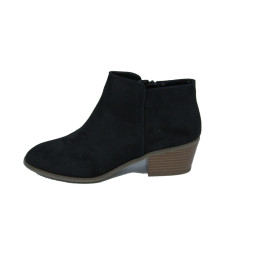 Wildleder-Low-Top-Knöchelstiefel mit schmalem Absatz