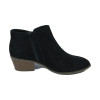 Suede low-top ankle boots with a small heel