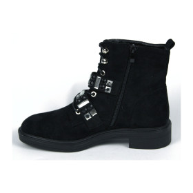 Botas planas de ante negro — Exquily