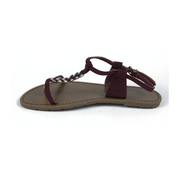 Sandales plates Petunia bordeaux ou marine — Chattawak