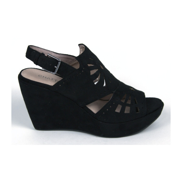 Liseron black wedge sandals — Chattawak
